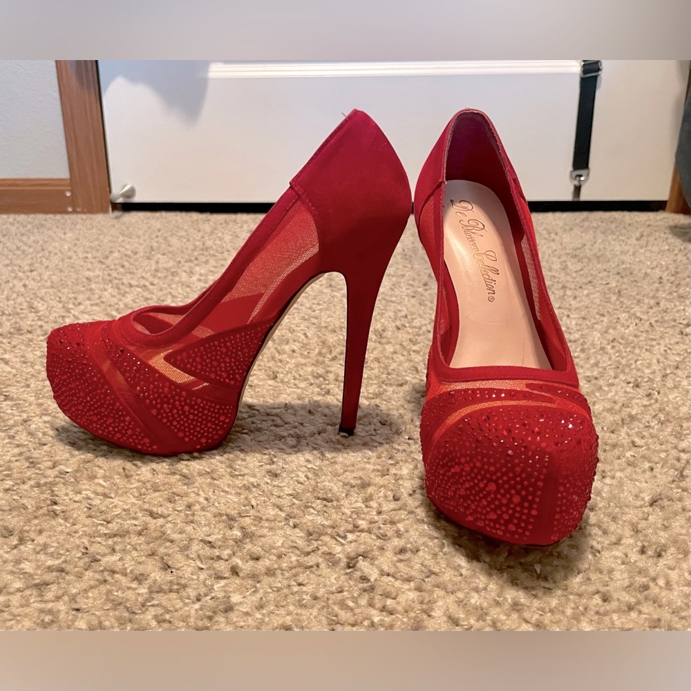 Red Rhinestone Heels - Picture 2 of 4